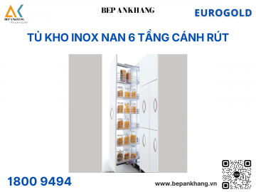 Tủ kho inox nan 6 tầng cánh rút EG90640S – Eurogold